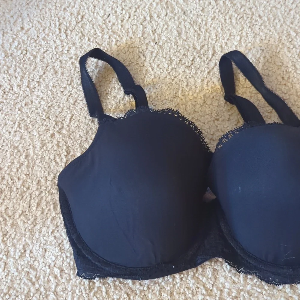 Victoria's Secret Dream Angels Lined Demi Black Bra Size 34 DD_2